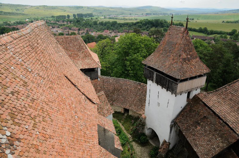 Viscri Fortified Church as viewed from its tower - Romania