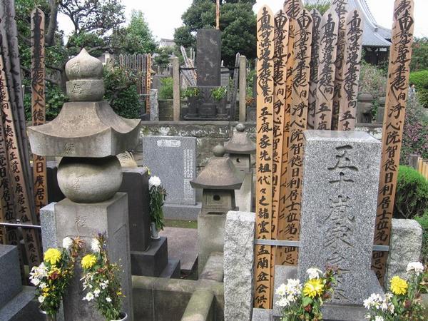 A temple's cemetery in Taito-ku
