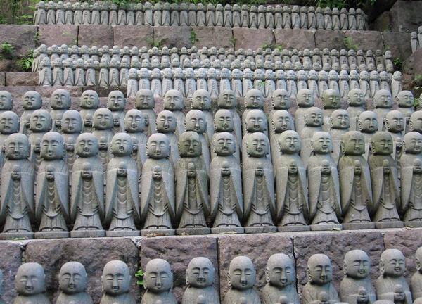 Idols in honour of departed children - Hase-dera, Kamakura