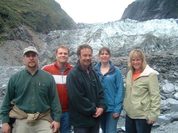 Team and Cedric at the base of Franz Joseph Glacier
