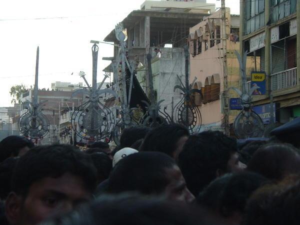 The Bibi ka Alams in the Ashura Procession