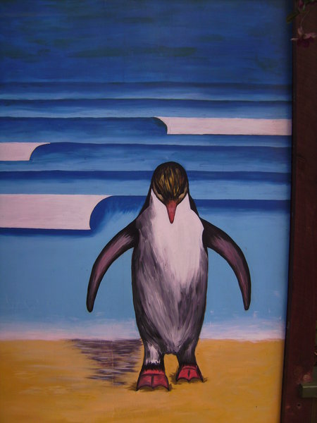 This one isn't a real penguin, its a painting