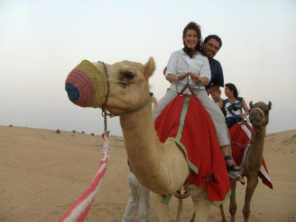 Us.  On a camel.