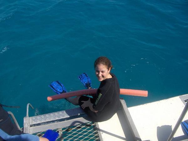Amy preparing to tackle the Great Barrier Reef