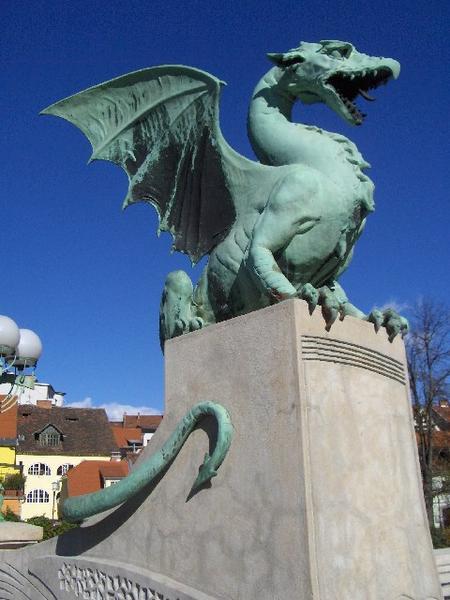 One Of The Guardians Of Ljubljana's Zmajski Most (Dragon Bridge)
