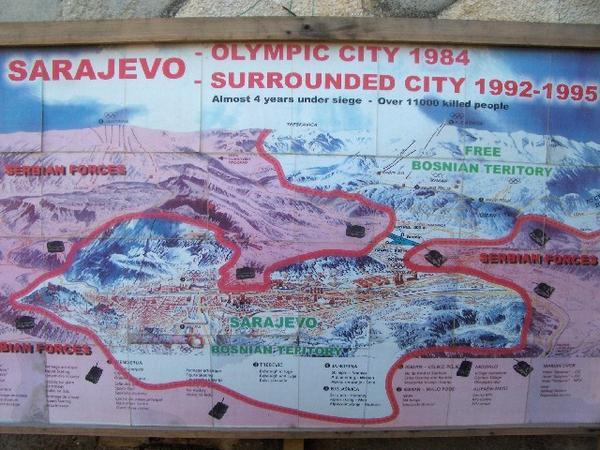 Map Demonstrating The Siege Of Sarajevo