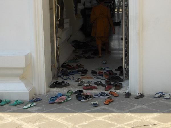 Monk Novices Inside at Phra Pathom Chedi