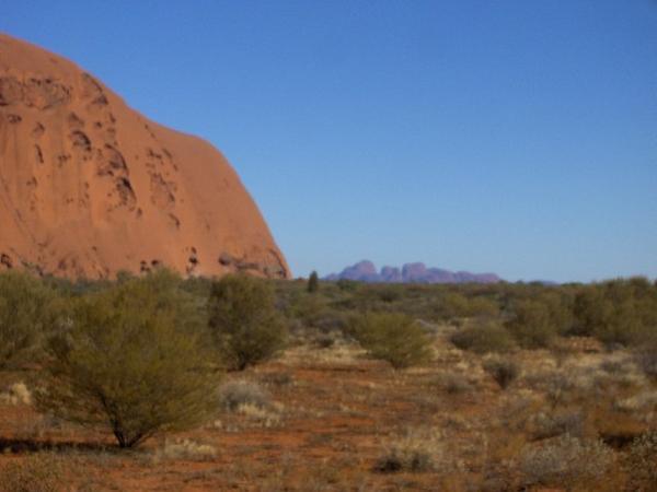 Uluru With Kata Tjuta In The Distance