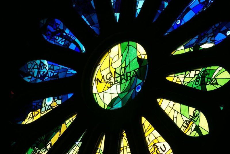 stained glass inside sagrada familia