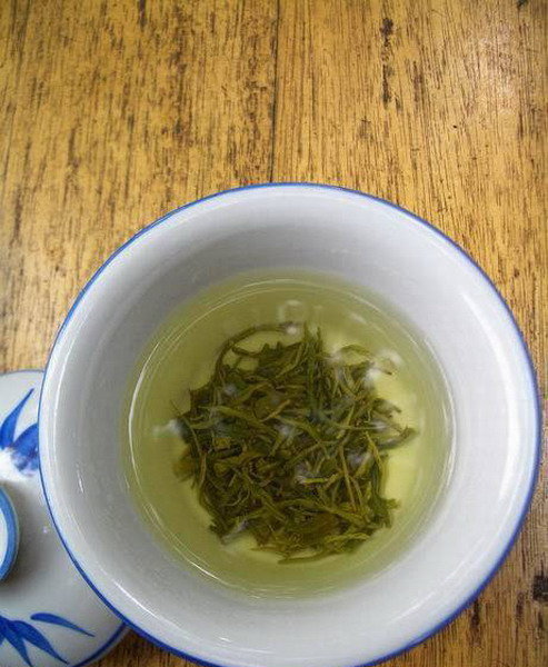 A cup of typical locally produced green tea