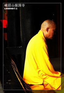 A monk doing Meditation