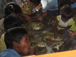 Everyone eats with hands in India, including adullts