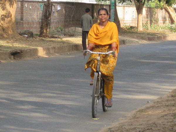 Try biking wearing a Sari! 