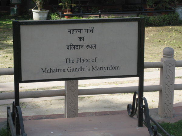 Spot where Gandhi was assassinated