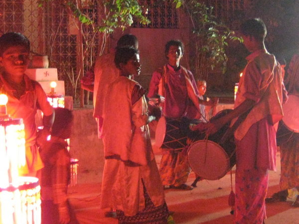 Drummer Group performing before Street Procession