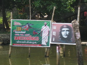 Che Poster next to a Communist Candidate Poster in the Backwaters