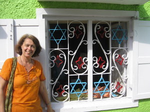 Outside Sarah Cohen's shop in Jew Town