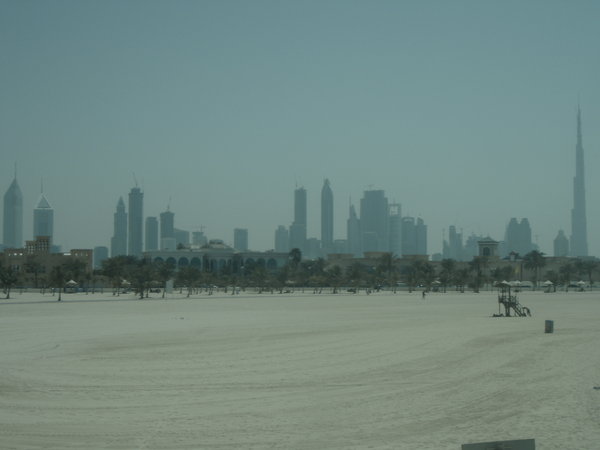 From the beach, looking towards the city