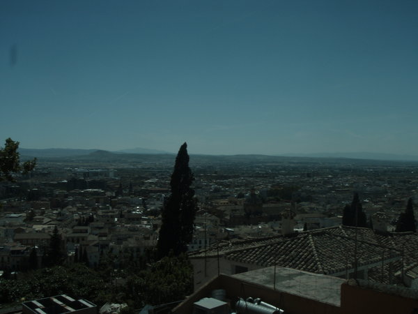 View of Granada on the way up the hill