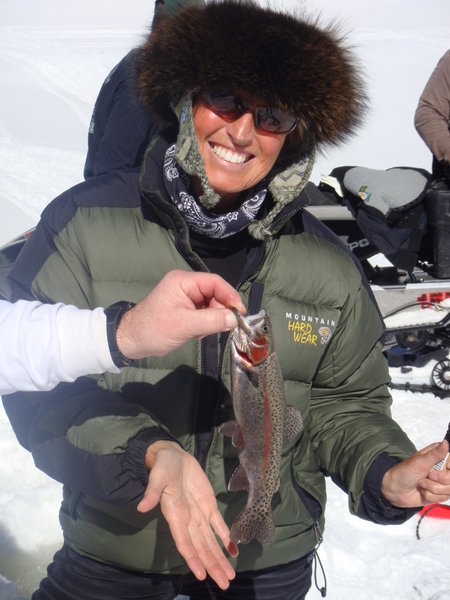 The trout caught ice fishing