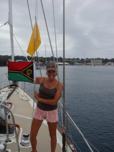 Vanuatu courtesy flag raised