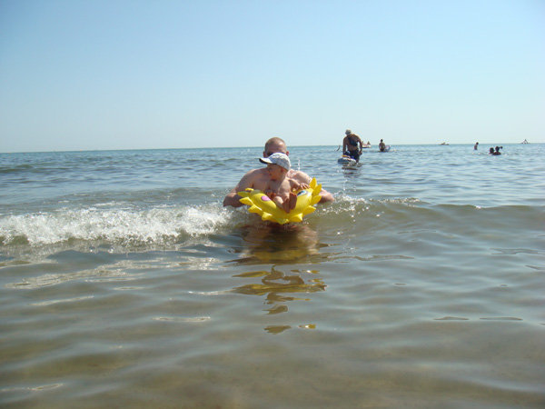 Pierwsza kąpiel w morzu Grzesia