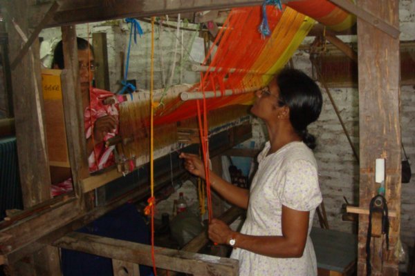 Setting up the loom