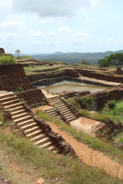 Some of the terraces and pool on top