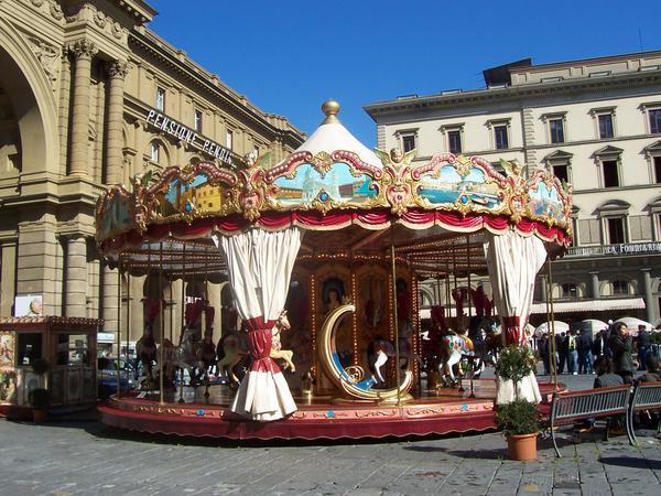 Carousel in the middle of the street...