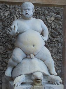 Fat man statue...