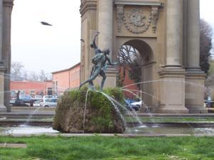 Fountain and arch...