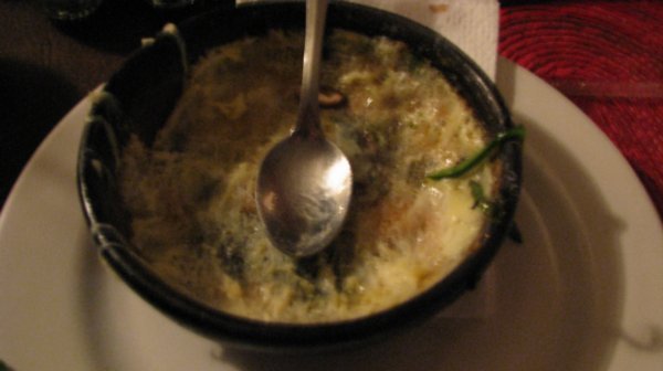 What was left of our Queso Fundido at La Lunita