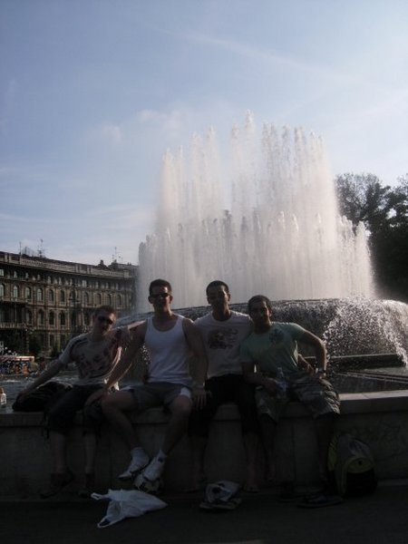The group by the fountain