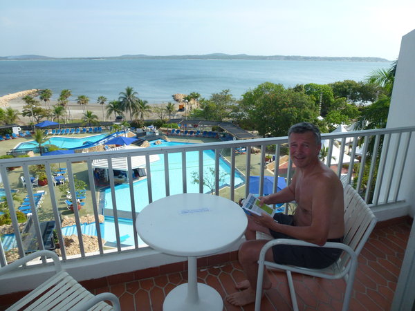 På balkongen på Hilton Cartagena