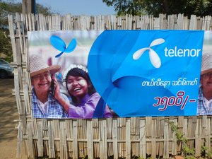 Telenor gjør seg godt synlig alle steder i Myanmar. At det er et norske selskap, vet de fleste.