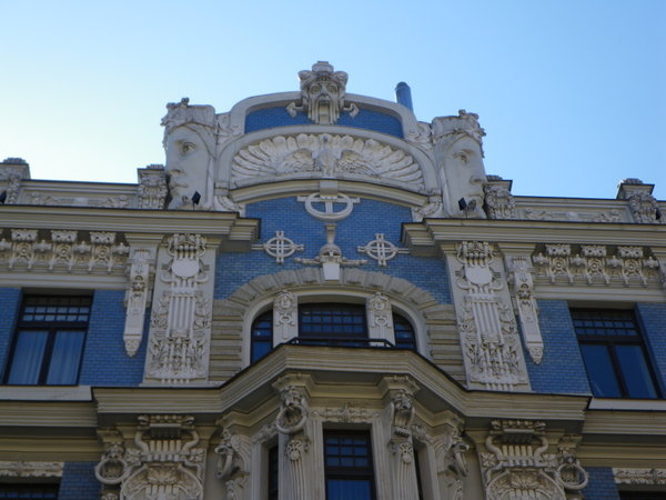 Art nouveau sur les facades de Riga