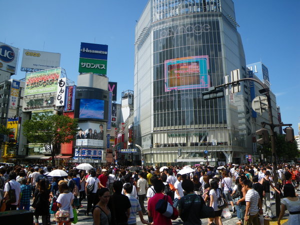 Shibuya - Six passages piétons qui se croisent, voila ce que ca donne