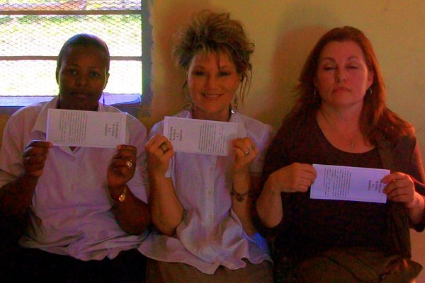 Jane, Anita and Janet with Swahili tracks