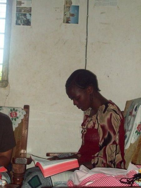 Moniqua studying after her baptism