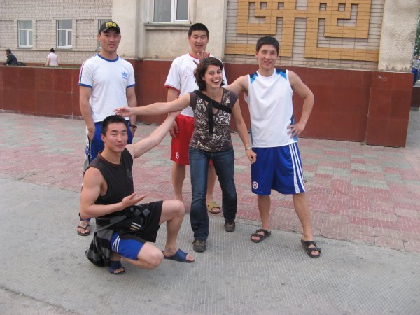 Picture with part of the Molgolian Olympic boxing team.