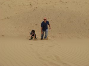 playing in the sand dunes