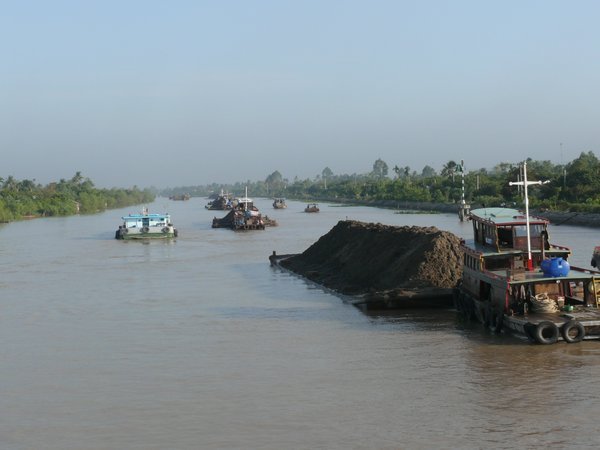Queuing to enter the Mekong River