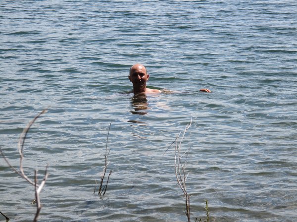 Bathing in Jackson Lake