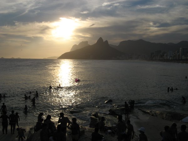 036 sunset on Ipanema and 2 brothers