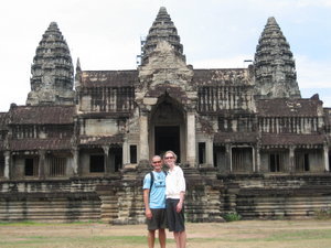 Siem Reap - G & Sar at Angkor Wat...it's the hair cut that makes me look short!!