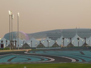 Grand Prix circuit with Yas Hotel