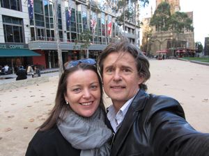 Kathryn & Paul in city square