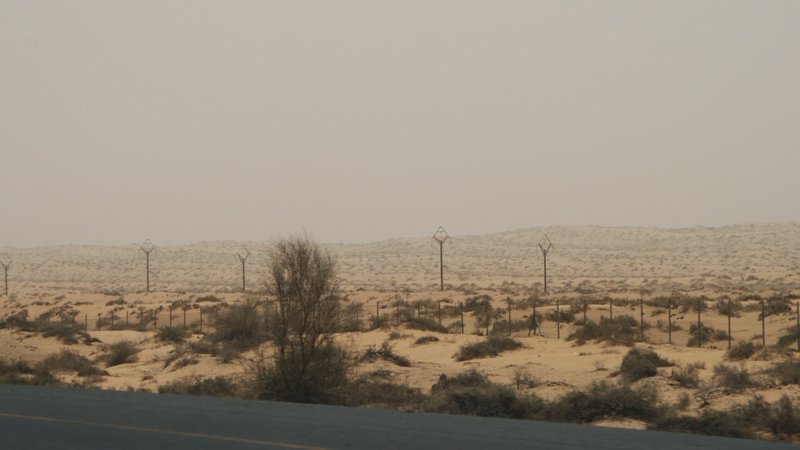 the desert landscape on the outskirts of Dubai