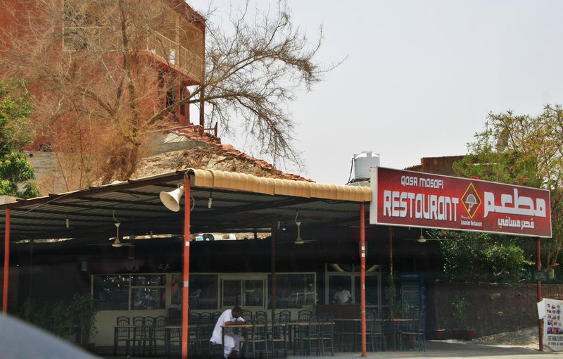 Masafi restaurant, ventilation & shade in the searing heat