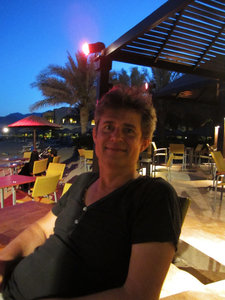 Paul at the beach cafe Miramar AL Aqah